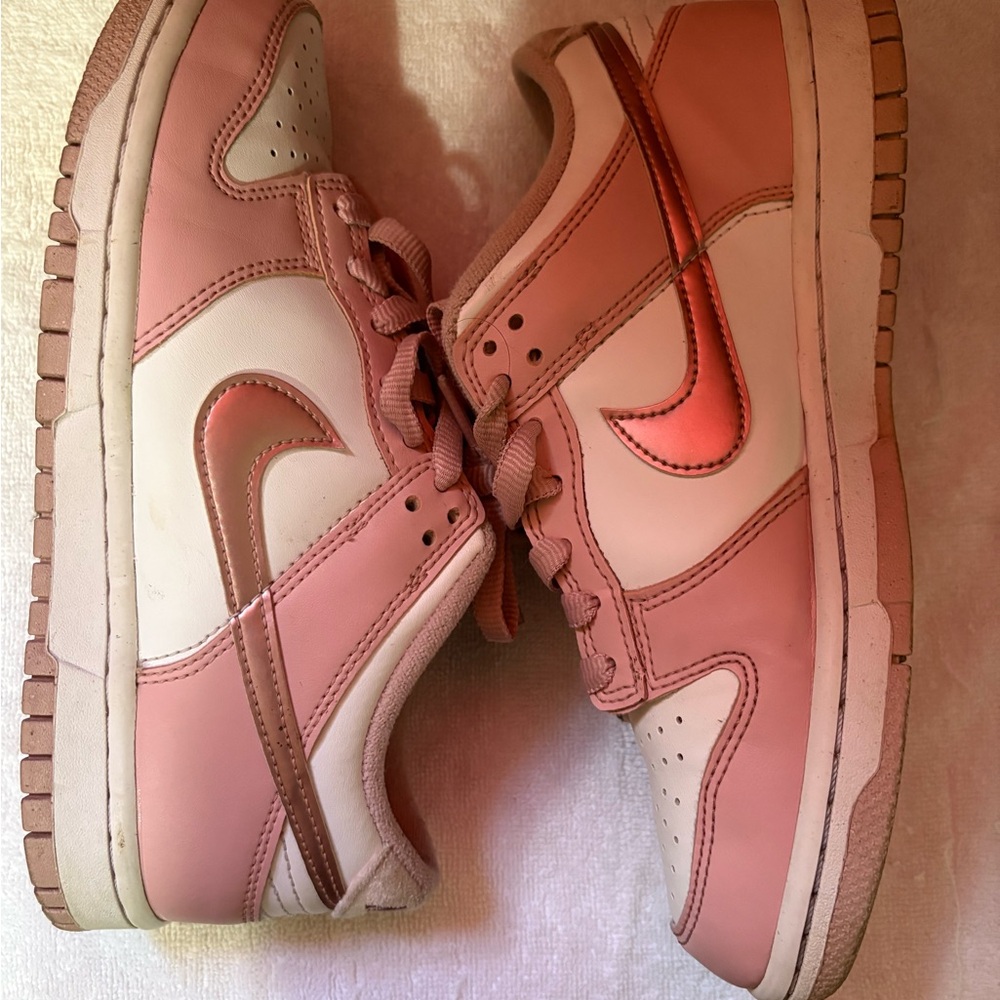 Nike Pink and White Sneakers Classic Design